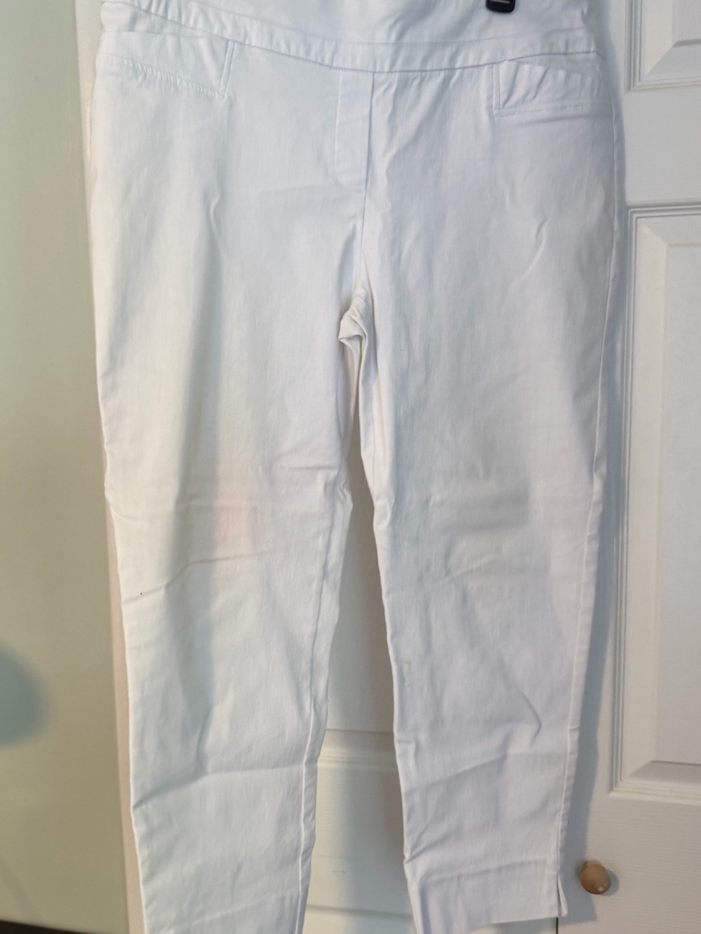 White Women's Stretch Ankle Pants